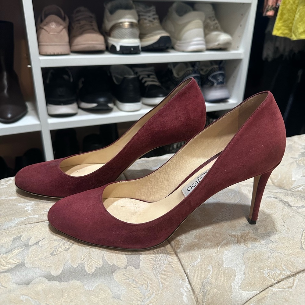 Jimmy Choo 85 mm burgundy pumps size 39.5